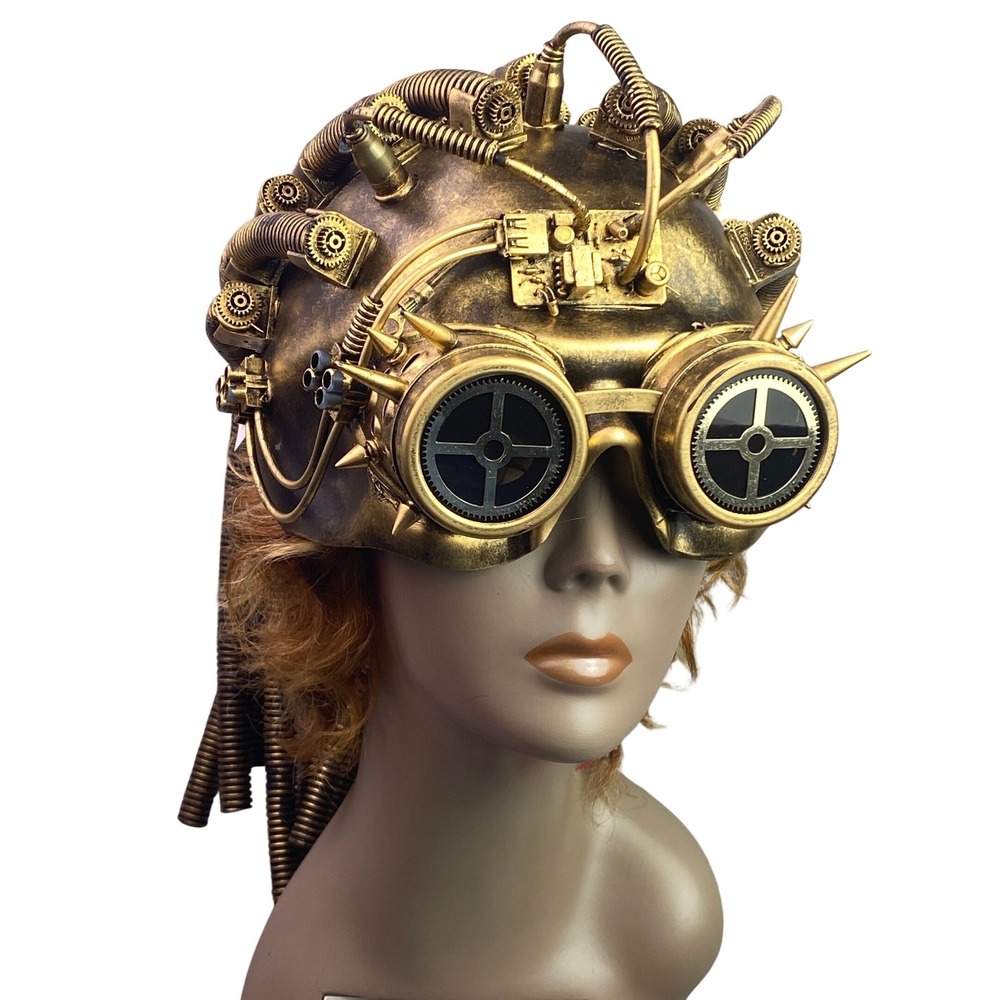 Steampunk Mask Futuristic‎ Cyberpunk Cosplay Costume Half Face NWT